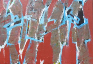 Dünnhäutige Menschen rot 2016 50 cm x 70 cm Acryl auf Leinwand
