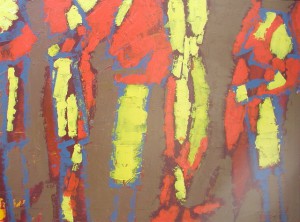 Dünnhäutige Menschen gelb (in Auflösung) 2016 60 cm x 80 cm Acryl auf Leinwand